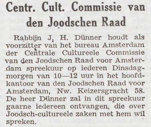 Rabbijn Dünner / Dinner in een 'andere functie'.