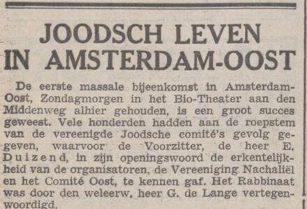 Joodsch leven in Amsterdam-Oost.