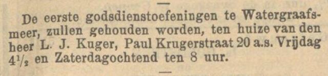 De eerste godsdienstoefening!