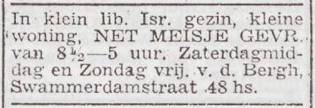 Advertentie 'personeel gevraagd' van Jacques van den Bergh