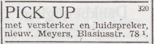 Advertentie van het gezin Bernard Meijers