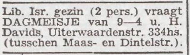 Advertentie 'personeel gevraagd' van Hartog Davids