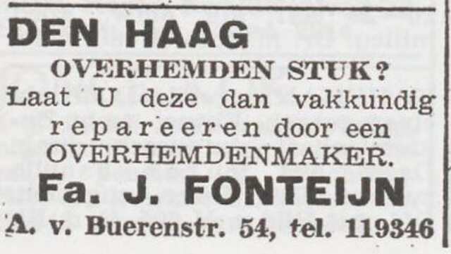 Advertentie van de fa. Jacob Fonteijn