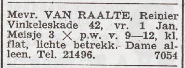 Advertentie 'personeel gevraagd' van Sara van Raalte-Simons