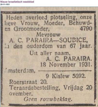 Aaltje Cohen Paraira-Soubice
