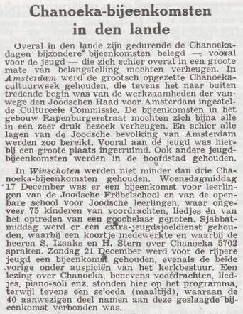 Toespraak over Chanoeka in Winschoten