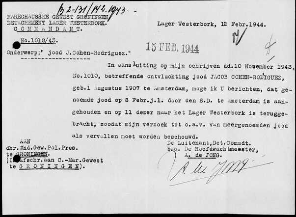 Aanhouding Jacob Cohen Rodriguez