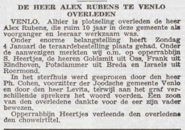 Begrafenis van Alexander Rubens