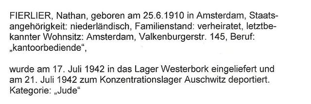 Aanvullende informatie van International Tracing Service (ITS) dd 10-08-2012 over Nathan Fierlier