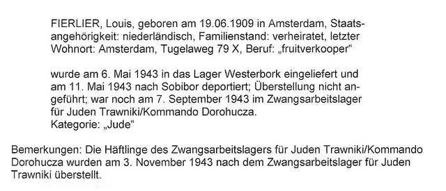 Aanvullende informatie van International Tracing Service (ITS) dd 27-07-2012 over Louis Fierlier  geboren 19-06-1909