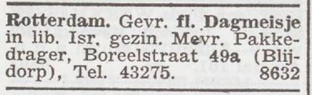 Advertentie 'personeel gevraagd' van Sara Pakkedrager-de Wit