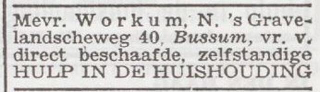Advertentie 'personeel gevraagd' van Sarlini Workum-de Paauw