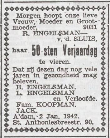 Viering van de 50ste verjaardag van Roosje Engelsman-van der Sluijs