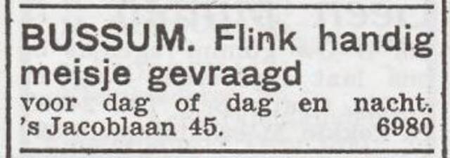 Advertentie 'personeel gevraagd' van Maximilian Auerbach
