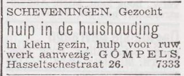 Advertentie 'personeel gevraagd' van Sophia Gompels-Rosenbach