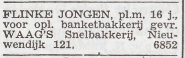 Advertentie 'personeel gevraagd' van Max Waag