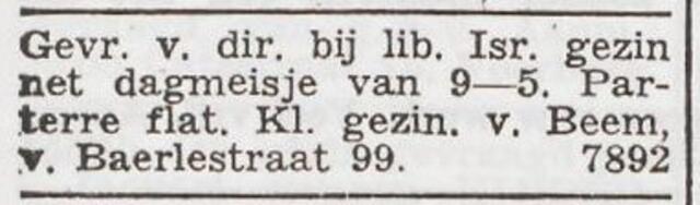 Advertentie 'personeel gevraagd' van Rachel van Beem-Santcroos