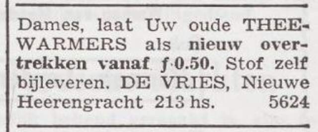 Advertentie van Benjamin de Vries