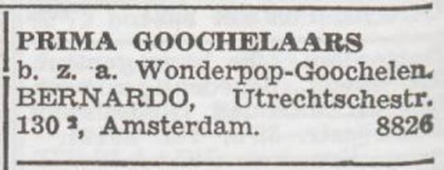 Advertentie van Bernardus Gosschalk