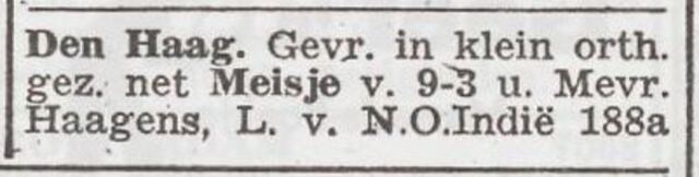 Advertentie 'personeel gevraagd' van Elisabeth Haagens-Duizend