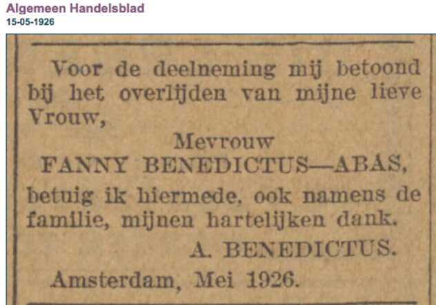 Abraham Benedictus Fanny Abas