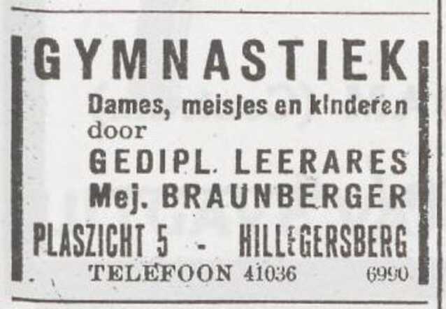 Advertentie van Elisabeth Braunberger