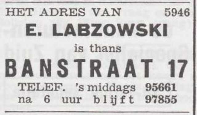 Advertentie van Elias Labzowski