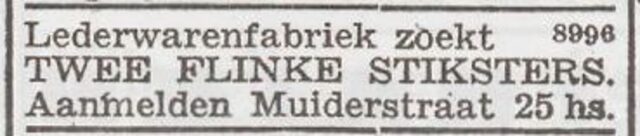 Advertentie 'personeel gevraagd' van Abraham Acathan