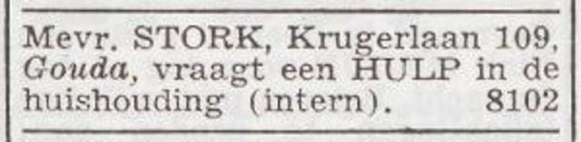 Advertentie 'personeel gevraagd' van Keetje Klara Stork-Cats