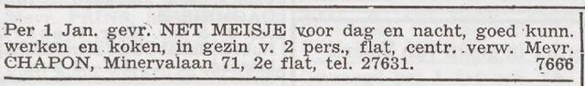 Advertentie 'personeel gevraagd' van Grietje Chapon-Kattenburg