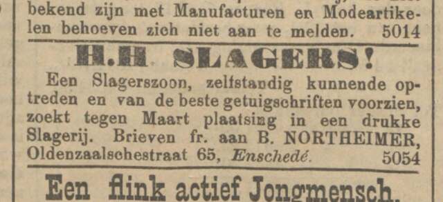 advertentie Benjamin NIW 19 jan 1906