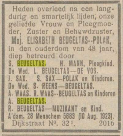 Advertentie beugeltas polak
