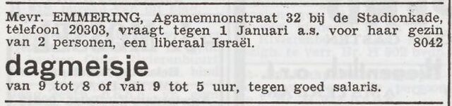 Advertentie 'personeel gevraagd' van Henriëtte Emmering-van Raalte