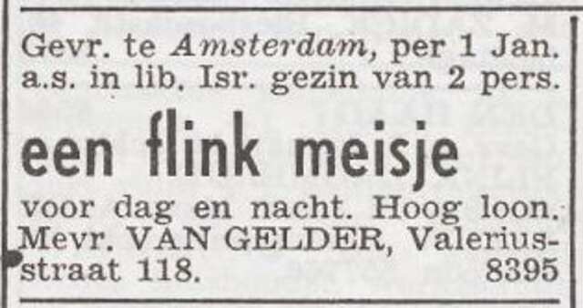 Advertentie 'personeel gevraagd' van Siena van Gelder-Polak