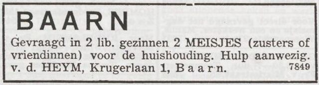 Advertentie 'personeel gevraagd' van Meijer van der Heijm