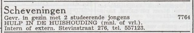 Advertentie 'personeel gevraagd' van Henri Feijten