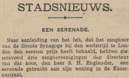 Een serenade voor het koor.
