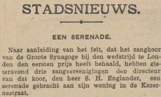 Een serenade voor het koor.