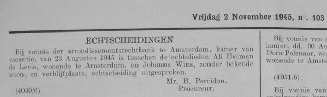 ALI HEIMAN DE LEVIE