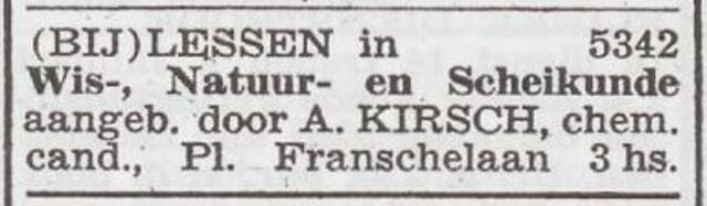 Advertentie van Alter Salomon Kirsch