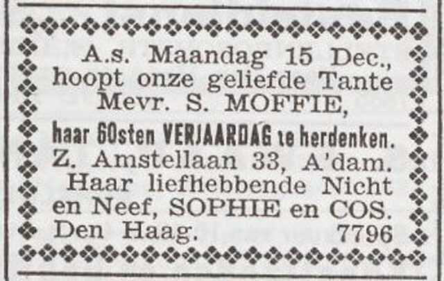 Viering van de 60ste verjaardag van Sara Moffie-Lakmaaker