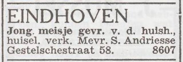 Advertentie 'personeel gevraagd' van Rosa Andriesse-Andriesse