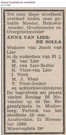 Anna van Lier-de Solla