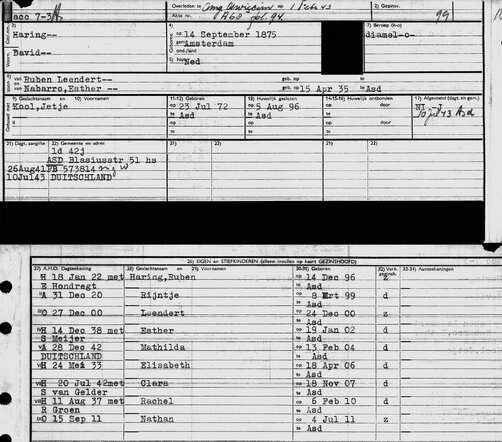 Archiefkaart David Haring 14-9-1875