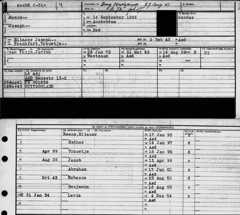 Archiefkaart Joseph Reens 14-9-1866