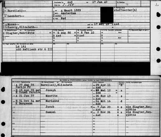 Archiefkaart Leendert Barzilaij 4-3-1889