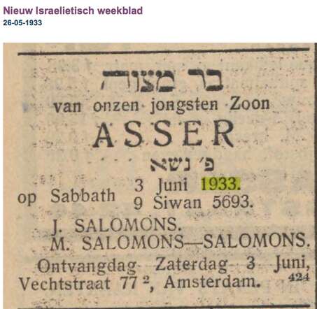 Asser Salomons 1920-1943