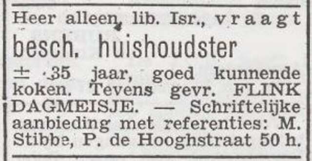 Advertentie 'personeel gevraagd' van Meijer Stibbe