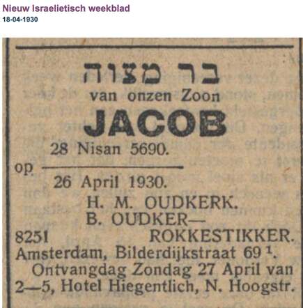 Bar mitswa Jacob Oudkerk