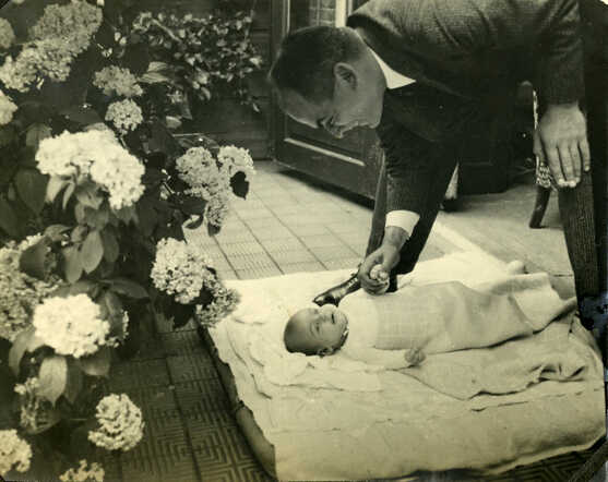 Philip Herman (Flip) Berkelij with his father Abraham Bernard Berkelij